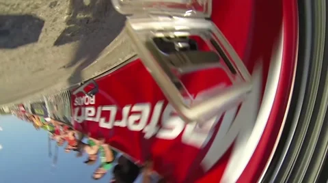 Gopro falls off motorcycle Stock Footage 43489537