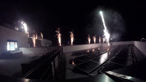 Gopro Fire works launching Stock Footage 92129129