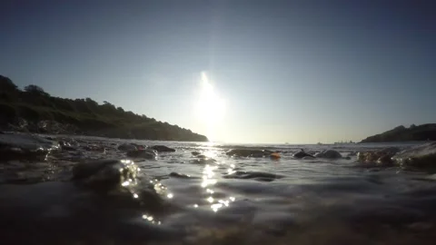 Gopro footage of the waves lapping over it Video stock 244385157