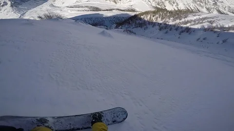 Gopro Freeride in Alps Stock Footage 92583859