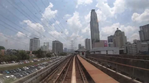 Gopro Hyperlapse On Train in Kuala Lumpur City Stock Footage 144046863