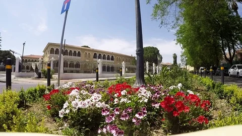 GoPro Low angle view of Archbishop Palace in Nicosia Stock Footage 89961010