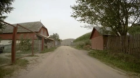 GoPro mounted on front of a car while driving through countryside Stock Footage 94973956