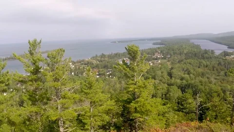 GoPro Pan of Copper Harbor, Upper Peninsula Stock Footage 81762977