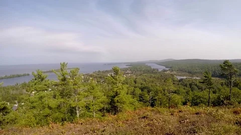 GoPro Pan of Copper Harbor, Upper Peninsula Stock Footage 81764128