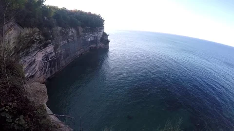GoPro Pan of lake edge, Upper Peninsula Stock Footage 81762555