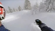 Gopro Pov Backcountry Powder Skiing In The Alps Stock Footage