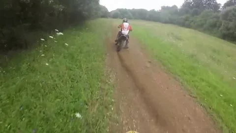 GoPro smashed by a stone during motocross - Fail Stock Footage 276503039
