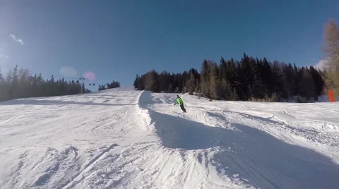 GoPro Snowboard Jump Stock Footage 68050379
