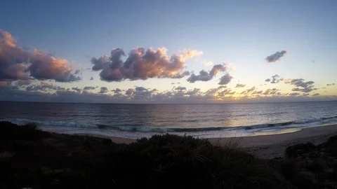 Gopro time-lapse sunset beach ocean clouds moving - Australia Vídeo Stock 108095352