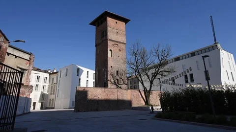 The Gorani Medieval Tower, Milan Video stock 76914806