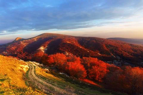 Gorbea mountain in autumn Stock Photos