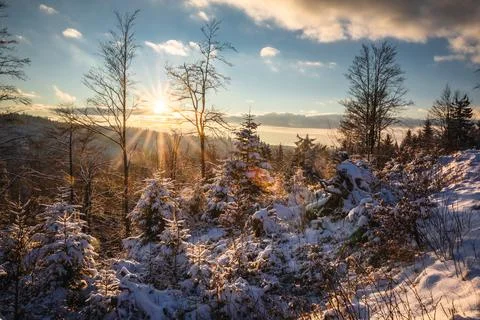 Gorce Mountains in winter Stock-Fotos