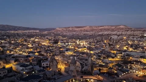 Goreme sparkles at night in this mesmerizing hyperlapse. Stock Footage 262901389