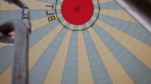 Goreme, Turkey - 27th december, 2024 inside view flames and inflating Hot a.. Stock Footage 297378341