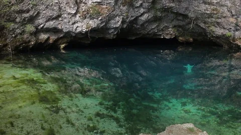 Gorgazzo is an underwater cave where Livenza river originates. Stock Footage