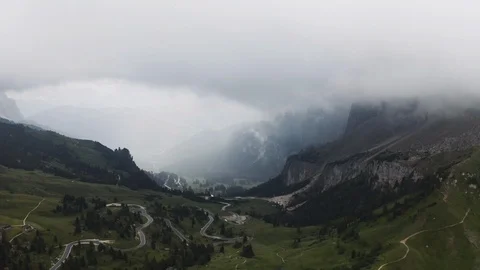 Gorge between the High Mountains filming from the Air. Drone Flying over the Video stock 114805907