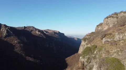 Gorge in the Caucasus Mountains Stock Footage 144286428