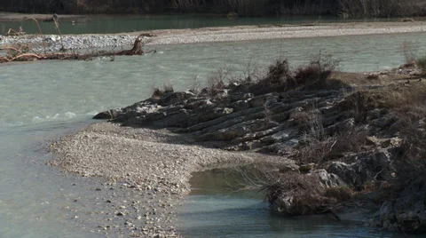Gorge de Verdon Bedding Planes in River Stock Footage 35525058