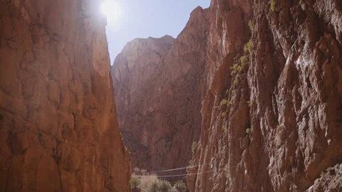 Gorge In Morocco With Sunlight Stock Footage 146103485
