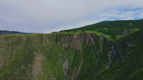 Gorge with a small mountain stream. drone shoot 4k Stock Footage 254436146