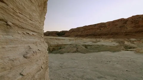 Gorge with wall of strata Video stock 74089323