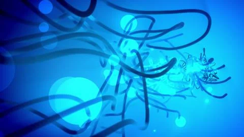 Gorgeous 3d rendering of creative fantasy strokes and balls of light and dark Stock Illustration