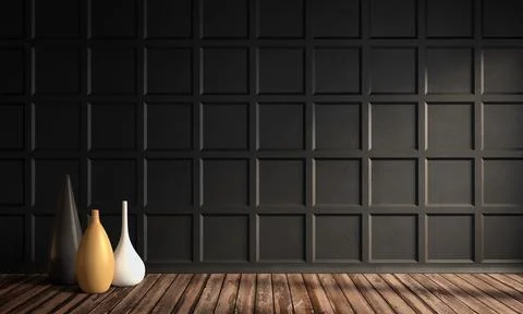 Gorgeous apartment with classic wall panel and decor. Stock Illustration