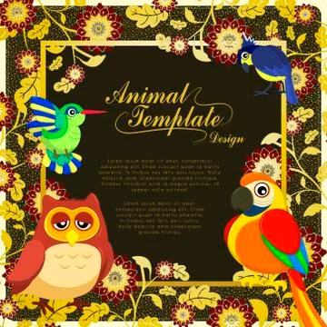 Gorgeous birds template Illustrazione stock