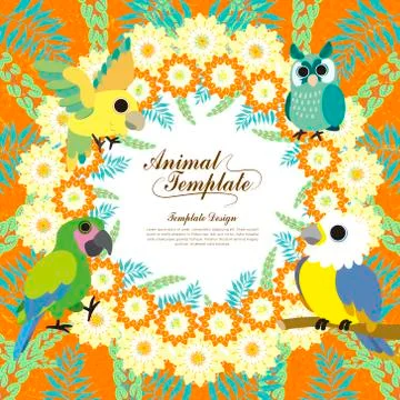 Gorgeous birds template 스톡 일러스트