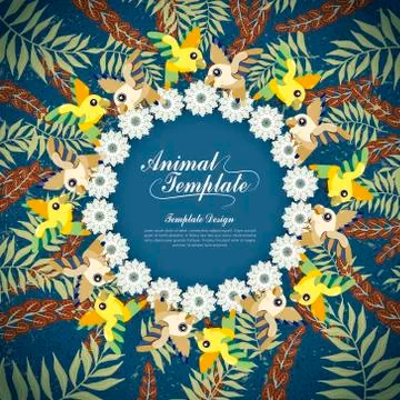 Gorgeous birds template 스톡 일러스트
