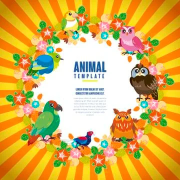 Gorgeous birds template Stock Illustration