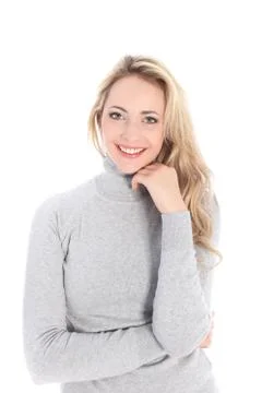 Gorgeous blond posed like pro Foto stock