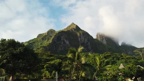 Gorgeous Bora Bora broll of Mount Otemanu French Polynesia Stock Footage 147290459