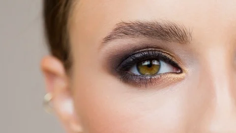 Gorgeous brunette in elegant makeup. Stock Footage 96300296