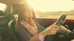 Gorgeous car driver footage Stock Footage