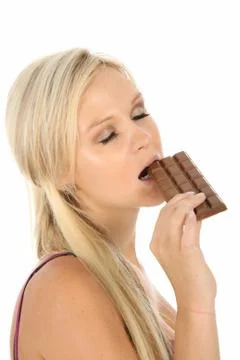Gorgeous Chocolate Eater Stock Photos