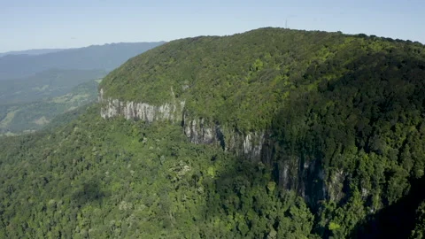 Gorgeous Cliff Rock formation on Rainforest mountain Top, Australia, Springbrook Stock Footage 236541595