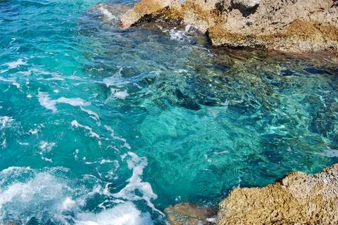 The gorgeous crystal clear water of the Adriatic Sea Stock Photos
