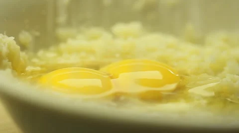 Gorgeous Cutlets dish from cauliflower - 2 eggs panko bread crumbs Stock Footage 68702862