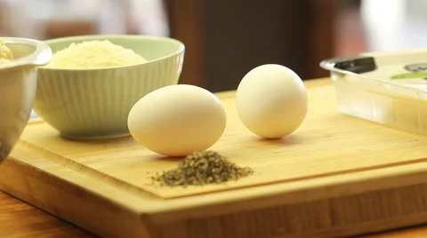 Gorgeous Cutlets dish from cauliflower - 2 eggs  Stock Footage 68732033