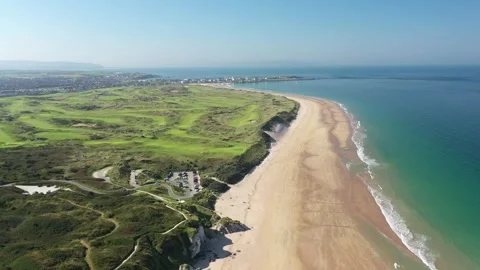 Gorgeous Day at the White Rocks Beach beach, Antrim, Northern Ireland United Stock Footage 303154180