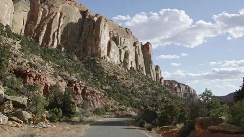 Gorgeous driving view traveling through Escalante Utah canyon in Spring Stock Footage 248580593
