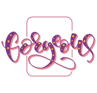 Gorgeous, hand drawn colored vector illustration. Multicolored lettering Stock Illustration