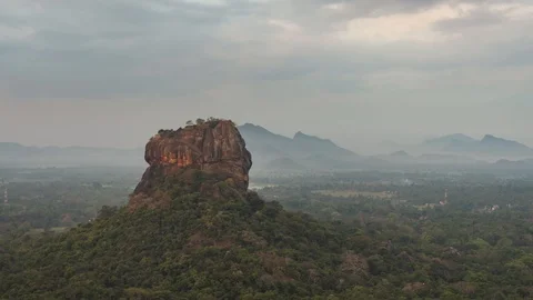 Gorgeous landscape overview of Sigiriya view from Pidurangala rock Stock Footage 107897485
