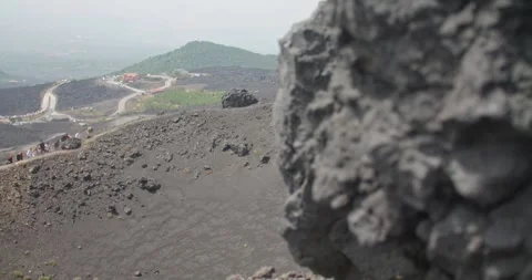 Gorgeous landscape view in the background of the massive volcanic boulder, 4k Video stock 332715552