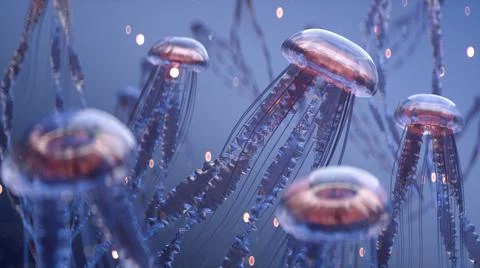 Gorgeous looking jellyfish, beautiful  background image Stock Illustration