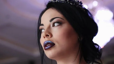 Gorgeous model with professional makeup 스톡 동영상 78969277