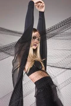 Gorgeous model with a veil Stock Photos