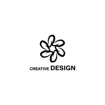 Gorgeous Modern Flower Abstract Creative Design Logo Vector Art EPS10 Stock Illustration